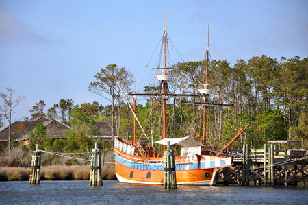 Antique ship Elixabeth II in Roanoke Island